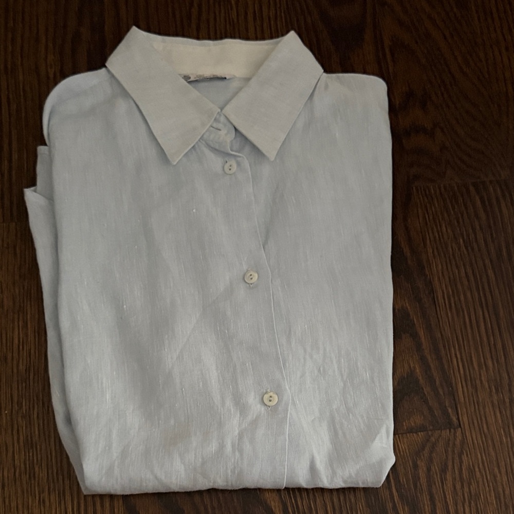 **Loro Piana Sky Blue Casual Button Down Shirt**